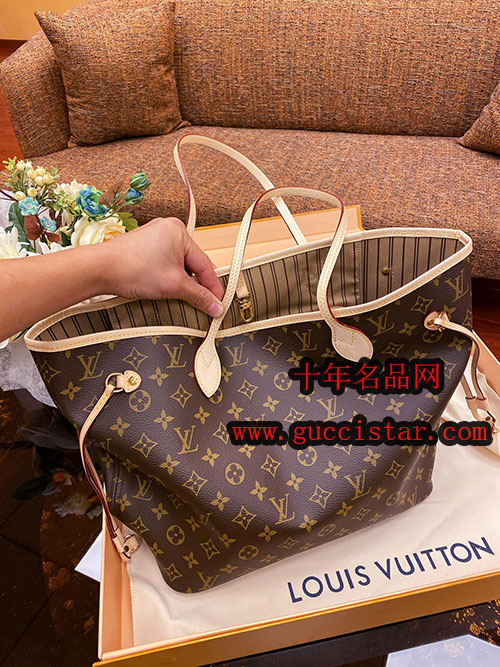 經(jīng)典Neverfull?mm中號購物袋?大紅玫紅杏色粉色M41177